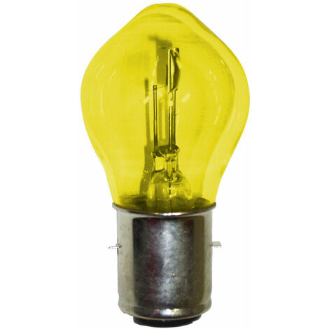 Cyclingcolors – Ampoule 12V 45/40W BA20D jaune double filament – Éclairage moto et tracteur – Visibilité accrue sur route – Culot BA20D