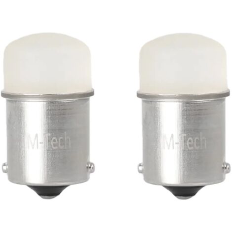 Cyclingcolors – Ampoule LED 12V 21W BA15S – 12 LEDs – Lumière blanche 6000K – Flux lumineux 5x supérieur – Durée de vie 10 000 heures