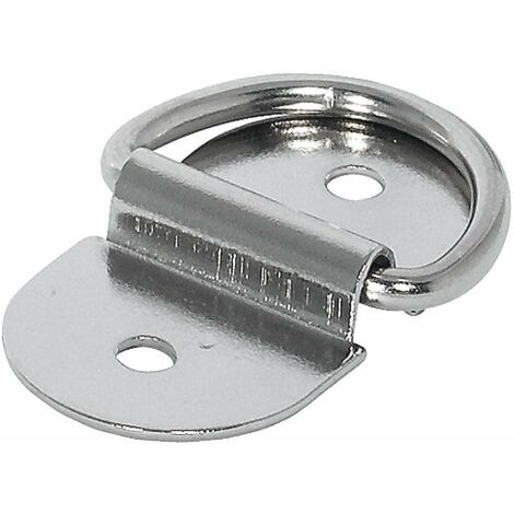 Cyclingcolors – Anneau d'arrimage rabattable en D acier nickelé à visser – Dimensions 47 x 25 mm – Fixation robuste pour remorque et hamac