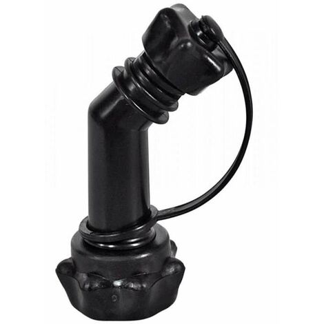 Cyclingcolors – Bec verseur coudé noir – Bouchon à visser universel – Plastique haute qualité – Pour bidon jerrican essence et carburant – Capuchon imperdable