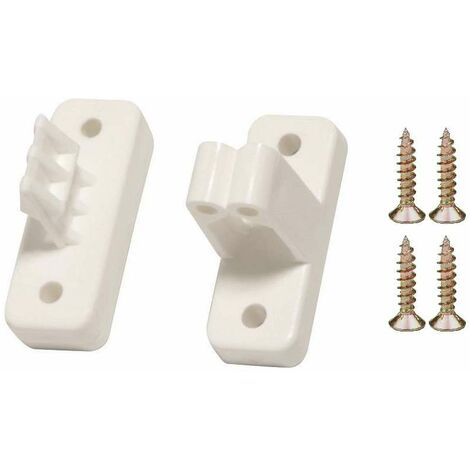 Cyclingcolors – Butoir à pince 48 x 18mm – En plastique blanc à visser – Entraxe 35mm pour porte de garage – Immobilisation sécurisée