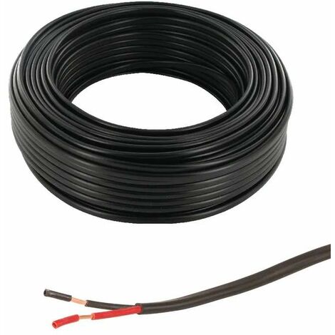 Cyclingcolors – Câble de remorque 2 fils 12/24V 18A – Câble électrique 2 x 1,5mm² – Gaine PVC noir – Longueur 5 mètres – Alimentation feux remorque