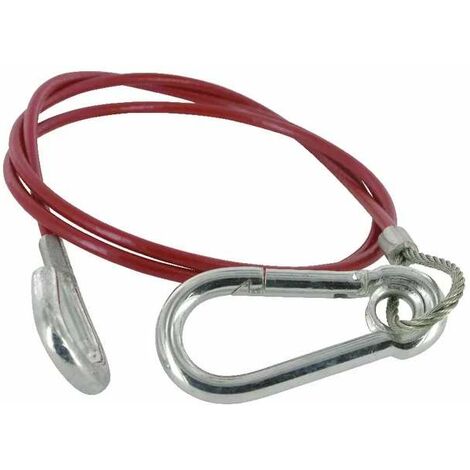 Cyclingcolors – Câble de sécurité remorque voiture 1050mm – Mousqueton et crochet rouge – Corde de remorquage plastifiée pour freins à inertie