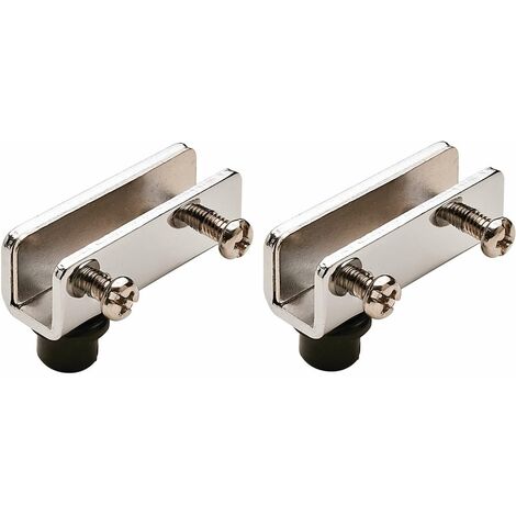 Cyclingcolors – Charnière pivotante pour meuble 110° – Acier chrome poli – Installation sans perçage – Douille noire – Épaisseur verre max 4,7 mm