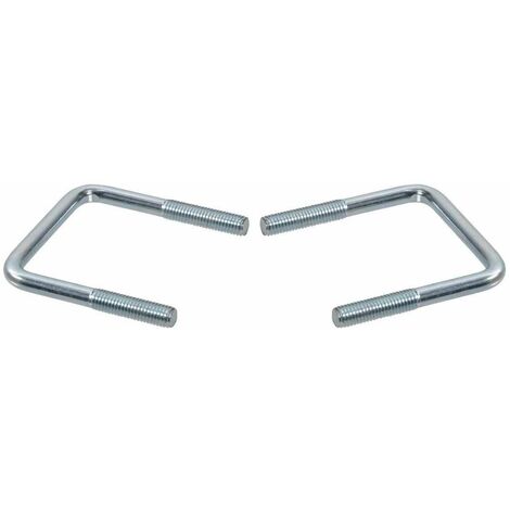 Cyclingcolors – Lot de 2 boulons en U carré acier zingué – Bride de fixation pour tuyaux – M8 x 40mm – Collier de serrage intérieur extérieur plomberie