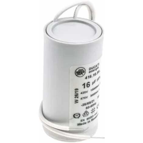 Cyclingcolors – Condensateur de démarrage universel 16µF 450V – Fixation M8 – Longueur 70mm – Diamètre 40mm – Pour moteurs et pompes électriques