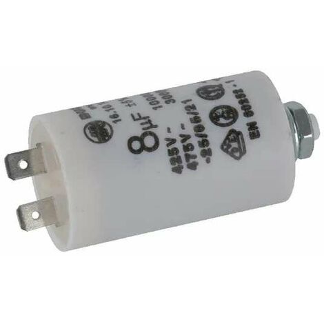 Cyclingcolors – Condensateur de démarrage universel 8µF 450V – Ø30mm – Longueur 55mm – Fixation M8 – Pour pompes et volets roulants