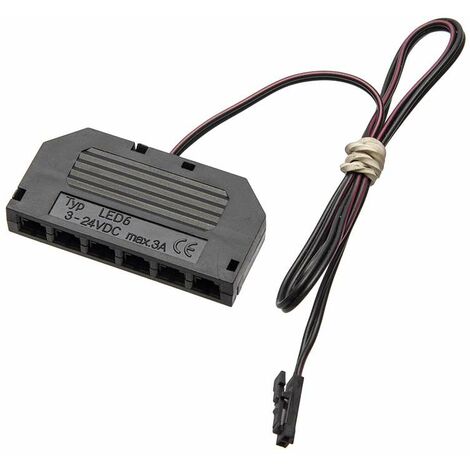 Cyclingcolors – Distributeur LED 6 voies 0,25m 12V 24V – Câble électrique avec connecteur rapide – Répartiteur 6 fiches pour installations professionnelles
