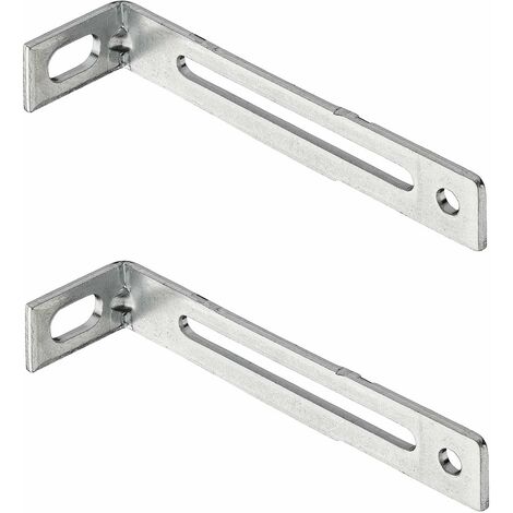 Cyclingcolors – Équerre de fixation étagère acier chromé à visser 100x28 mm – Trous oblongs pour installation flexible – Fixation solide pour meubles et étagères