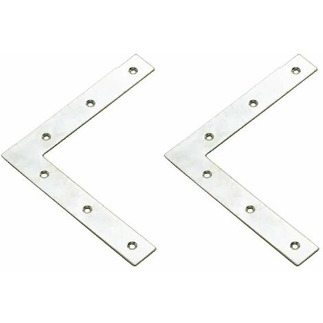 Cyclingcolors – Équerre de fixation plate L 90° – Acier zingué 150x150x25x2,5mm – Lot de 2 – Pour assemblage meubles et étagères