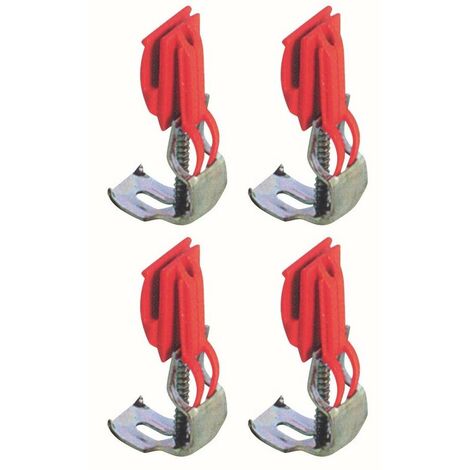 Cyclingcolors – Fixation clip pour évier 30 x 42mm – Acier inoxydable et plastique rouge – Pour montage lavabo – Lot de 4 unités