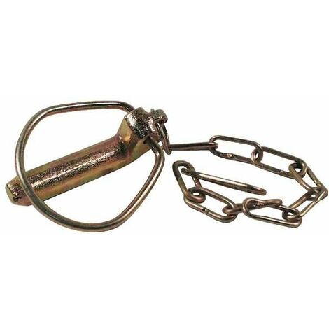 Cyclingcolors – Goupille clip de sécurité acier 16mm x 60mm – Chaîne de 25cm – Clip de fixation pour remorque, tracteur, camion