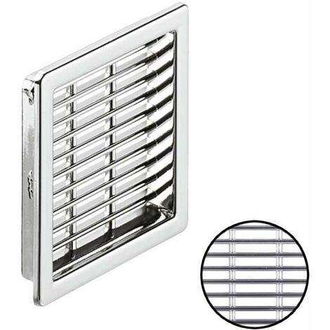 Cyclingcolors – Grille aération VMC carrée 57 x 57mm – Plastique Delrin gris chromé – Bord de recouvrement à encastrer – Passage d'air 10,2 cm²