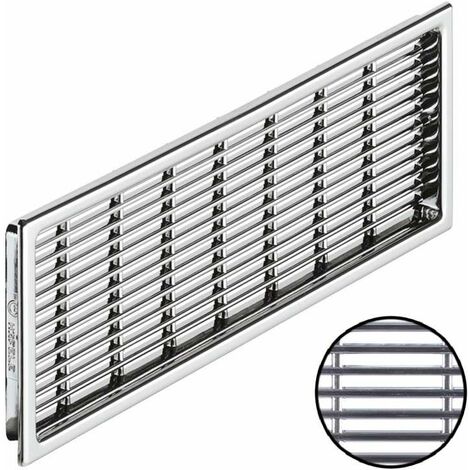 Cyclingcolors – Grille aération VMC rectangulaire 220 x 57mm – Plastique Delrin gris chromé – Installation encastrée pour ventilation plafond et mur