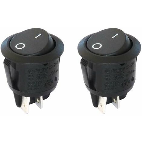 Cyclingcolors – Interrupteur mécanique à bascule rond 230V 4A bipolaire ON OFF – Automatisation pour cuisine et salle de bain – Noir
