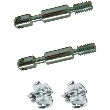 Cyclingcolors – Kit de 2 goujons d'assemblage 6mm x 50mm – 4 trous – 2 écrous à griffes M6 en acier pour meubles et lits