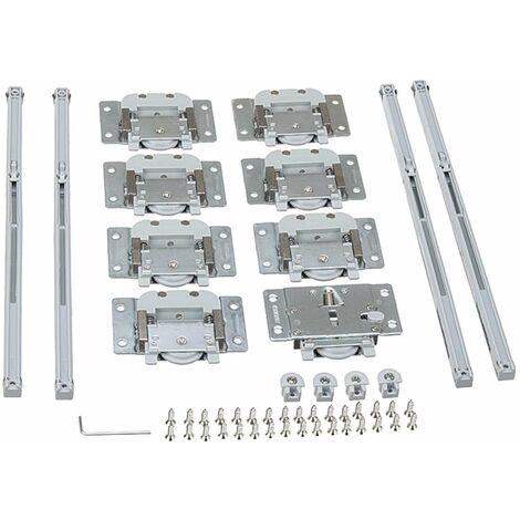 Cyclingcolors – Kit de garniture pour portes coulissantes 2 vantaux – Capacité 40 kg – Amortisseurs intégrés – Roulements silencieux – Installation simple