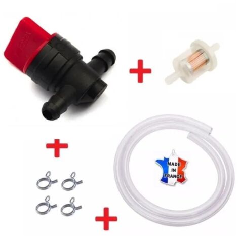 Cyclingcolors – Kit de réparation essence tondeuse tracteur – Robinet, durite, filtre carburant, collier de serrage – Compatible BRIGGS ET STRATTON