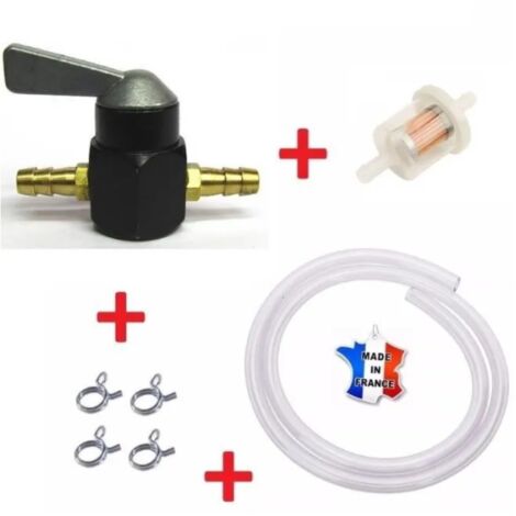 Cyclingcolors – Kit essence universel 7mm - 8mm avec robinet, durite, filtre et collier – Accessoire tondeuse pour entretien tracteur