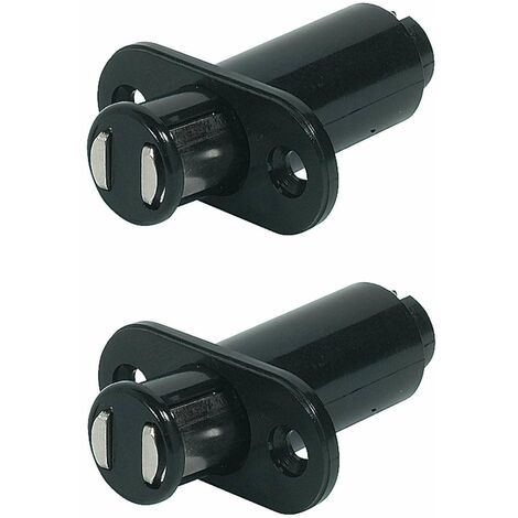 Cyclingcolors – Loqueteau magnétique noir pour porte en verre – 2x aimant rond – Plastique et métal – Pour placards et meubles TV