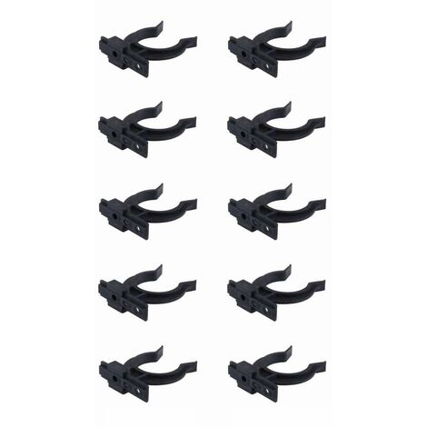 Cyclingcolors – Lot de 10 clips de plinthe Ø 32mm – Fixation en plastique noir – Pour plinthes en bois et PVC – Installation simple et rapide