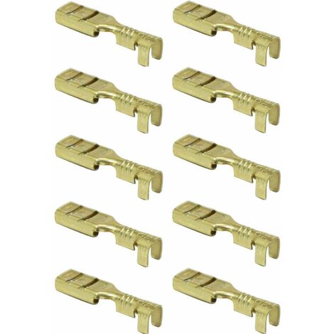 Cyclingcolors – Lot de 10 cosses laiton femelle 4,8mm à sertir – Connecteurs cylindriques tubulaires – Connexion électrique fiable