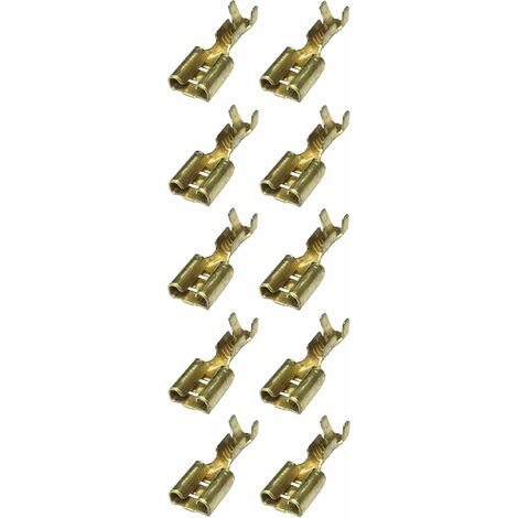 Cyclingcolors – Lot de 10 cosses laiton femelles 6,3mm à sertir – Connecteurs pour câbles électriques – Connexion sécurisée et fiable