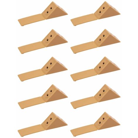 Cyclingcolors – Lot de 10 équerres d'assemblage doubles en plastique marron clair – Cache de fermeture inclus – Pour assemblage esthétique de meubles