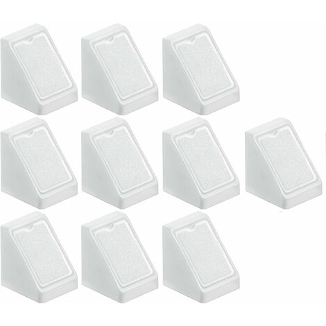 Cyclingcolors – Lot de 10 équerres d'assemblage en plastique Delrin blanc – Cache à clipser pour vis – Montage meubles et étagères – Largeur 18 mm