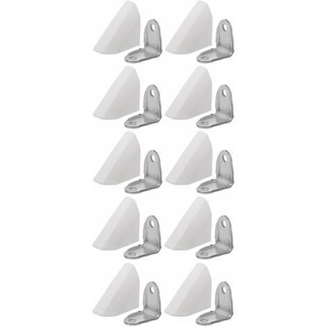 Cyclingcolors – Lot de 10 équerres de fixation en métal – Cache plastique blanc – Dimensions 27x27x20mm – Capacité de charge jusqu'à 100kg