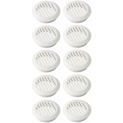 Cyclingcolors – Lot de 10 grilles d'aération ronde en plastique 49mm – Hauteur 16,5mm – Ventilation plafond et mur – Installation facile avec mastic silicone