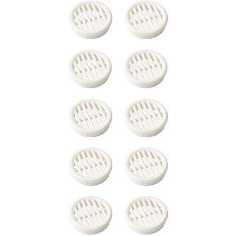 Cyclingcolors – Lot de 10 grilles d'aération rondes en plastique 35mm – Hauteur 11,5mm – Ventilation discrète pour plafond et mur – Couleur blanche