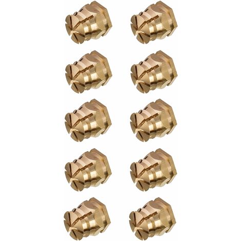 Cyclingcolors – Lot de 10 manchons d'écartement en laiton M6 x 8mm – Pour meubles en bois – Renforcement des joints – Insert vis écrou