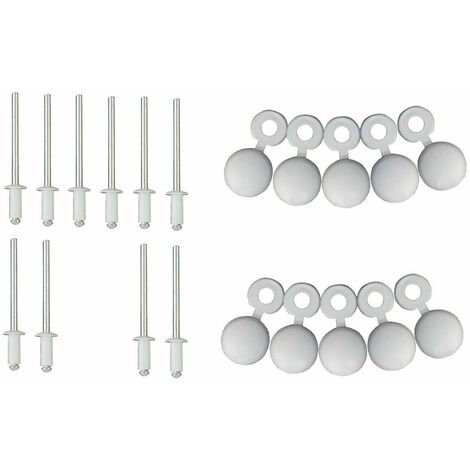 Cyclingcolors – Lot de 10 rivets 4mm avec 10 caches en plastique – Pour fixation esthétique plaque immatriculation remorque voiture – Bricolage professionnel