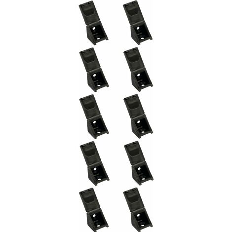 Cyclingcolors – Lot de 10 taquets d'assemblage plastique noir – Équerre Systemtac – Renfort pour fixation meubles et étagères – Dimensions 24x23mm