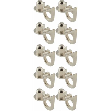 Cyclingcolors – Lot de 10 taquets équerres à tenon en alliage zingué – À visser dans trou de perçage Ø5mm – Pour tablettes en bois, meubles et étagères