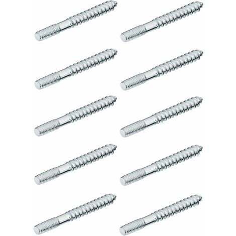 Cyclingcolors – Lot de 10 vis à double filetage M4 x 50mm – Pour assemblage métal et bois – Montage discret sans tête – Vissage rapide en série