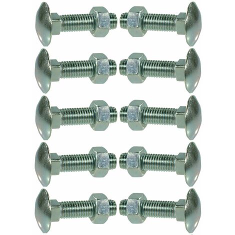 Cyclingcolors – Lot de 10 vis à tête bombée DIN 603 M8 x 16mm – Acier zingué qualité 4.6 – Collet carré pour fixation robuste - DIN 603 EN