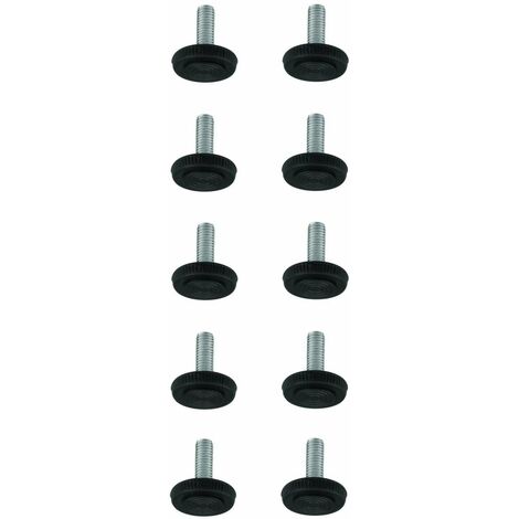Cyclingcolors – Lot de 10 vis pied M6 x 17mm – Tête plastique moleté – Fixation solide pour meubles – Compatible tables, chaises, étagères