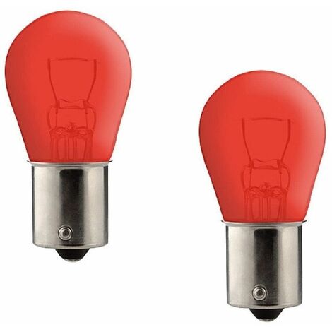 Cyclingcolors – Lot de 2 ampoules BA15S 12V 21W rouge – Éclairage universel pour voiture, remorque et tracteur – Lumière vive et efficace