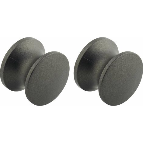 Cyclingcolors – Lot de 2 boutons de poignée meuble plastique gris anthracite 23mm – À visser M5 pour placard, étagère, commode, armoire cuisine