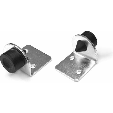 Cyclingcolors – Lot de 2 butées amortisseurs de porte coulissante – Acier et caoutchouc noir – Installation facile avec vis – Réduction du bruit et usure