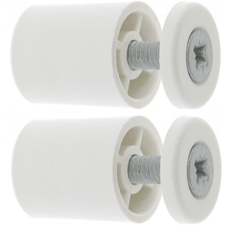 Cyclingcolors – Lot de 2 butées d'arrêt de lame finale pour volet roulant – Ronde 15mm Ø22mm en PVC – Avec rondelle et vis – Couleur blanche