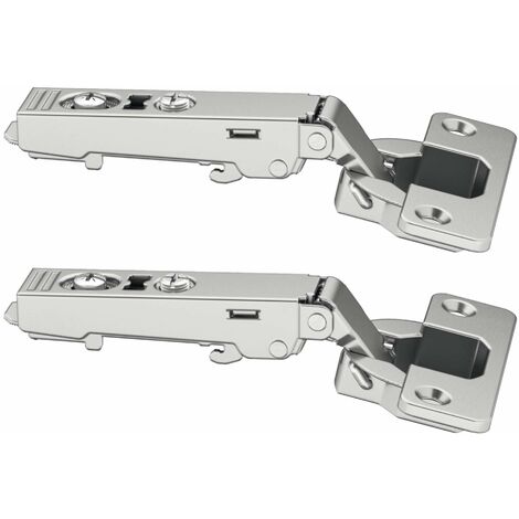 Cyclingcolors – Lot de 2 charnières Metalla 110 SM 105° – Pose en applique sans amortisseur – Perçage 52/5,5 mm – Finition nickelée durable