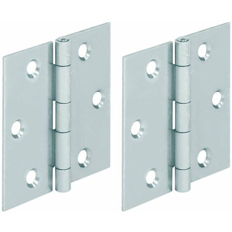 Cyclingcolors – Lot de 2 charnières plates carrées en acier 60x60mm – Pour meubles en bois – Norme DIN 7954 – Charge maximale élevée