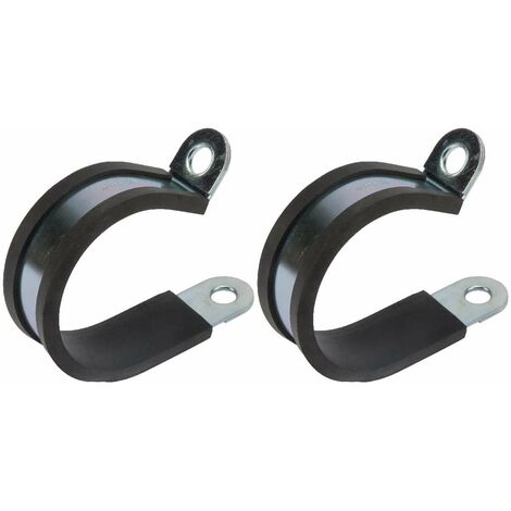 Cyclingcolors – Lot de 2 colliers de serrage métallique 50mm – Insert caoutchouc pour fixation tube – Résistant à la corrosion – Pour câbles et tuyaux