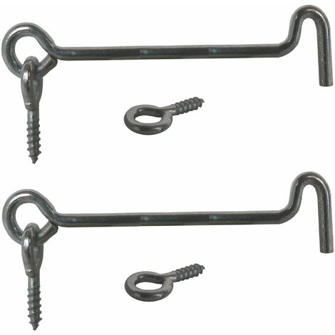 Cyclingcolors – Lot de 2 crochets d'arrêt 4x160mm en acier argenté – Pour fermeture sécurisée portes bois – Verrouillage contreventement