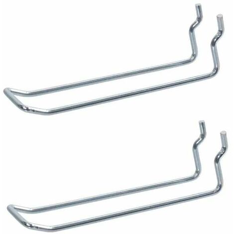 Cyclingcolors – Lot de 2 crochets rayonnage double en acier 120mm – Pour panneaux perforés – Capacité de charge élevée – Fixation robuste