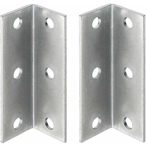Cyclingcolors – Lot de 2 équerres de fixation étagère en acier 27x27x80mm – 6 trous pour assemblage bois – Support meuble lit table armoire