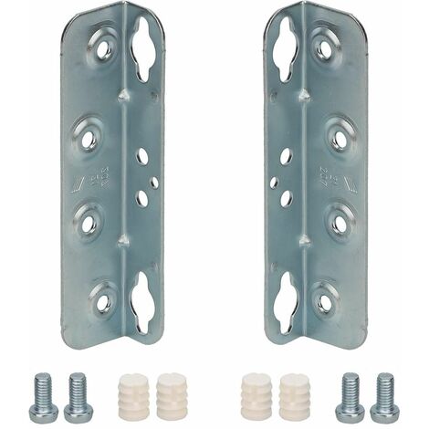Cyclingcolors – Lot de 2 équerres de fixation réglables 127mm – Acier chromé – Entraxes 32mm – Douilles et vis incluses – Pour sommiers et lattes de lit